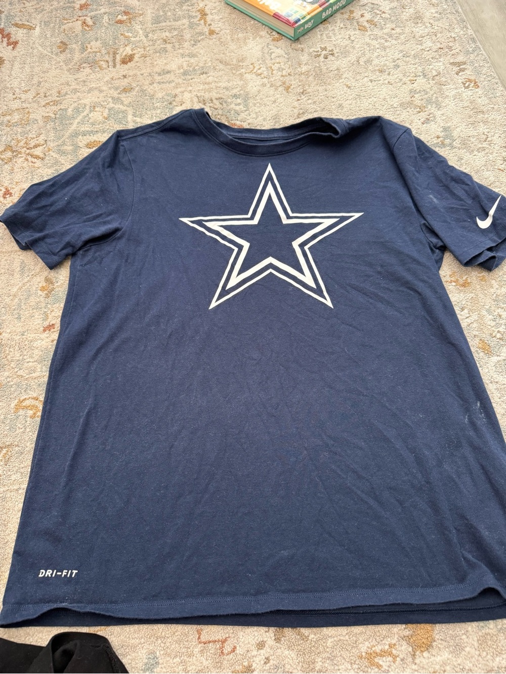 Nike Navy and White Dri-FIT Athletic Tee